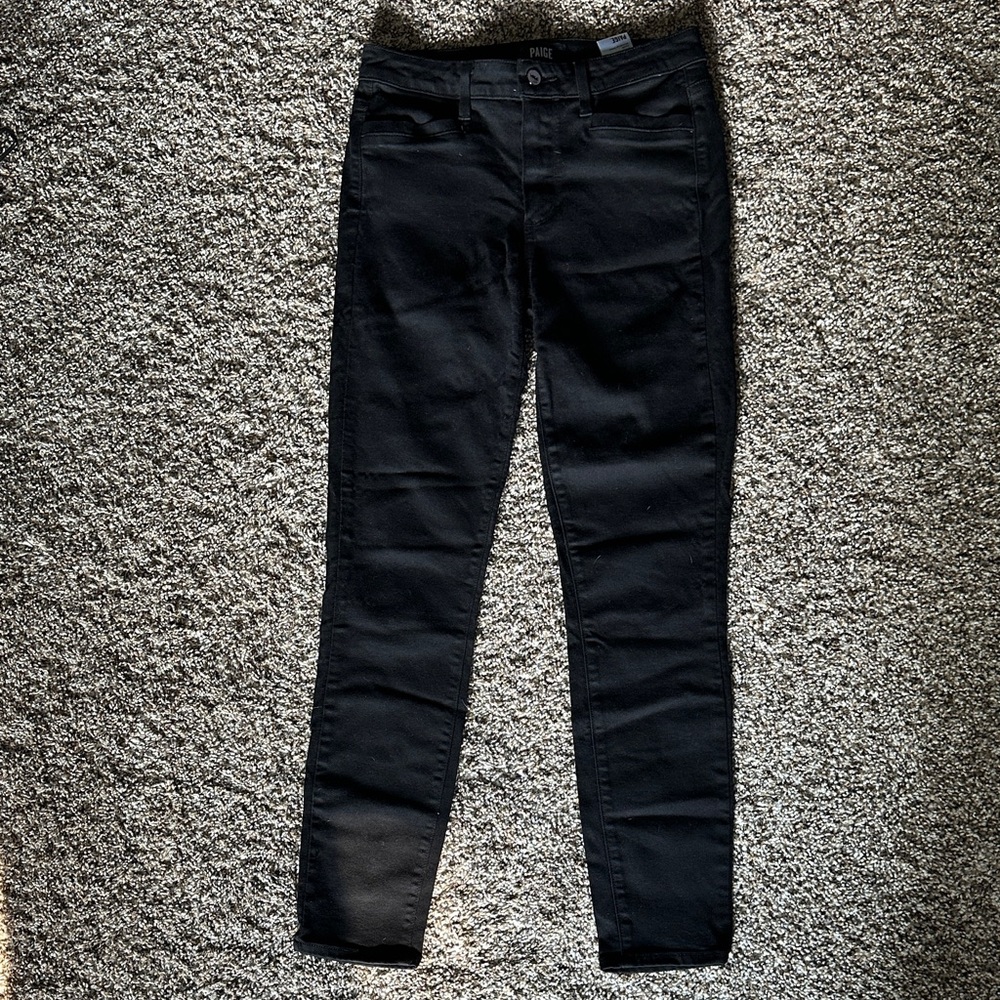 PAIGE Women's Jet Black Skinny Jeans